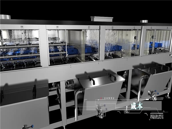 洗箱機，洗筐機，食品筐洗箱機，周轉(zhuǎn)箱清洗機，大型效率高洗箱機